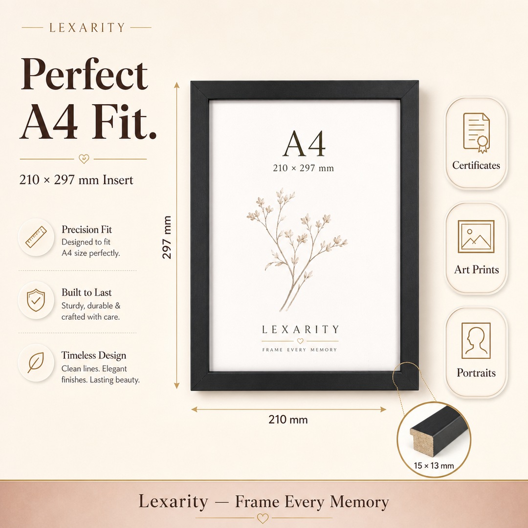 A4 Matte Black Photo Frame