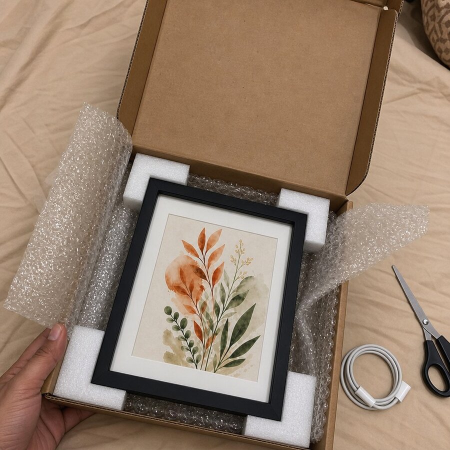 Customer photo of A4 matte black photo frame